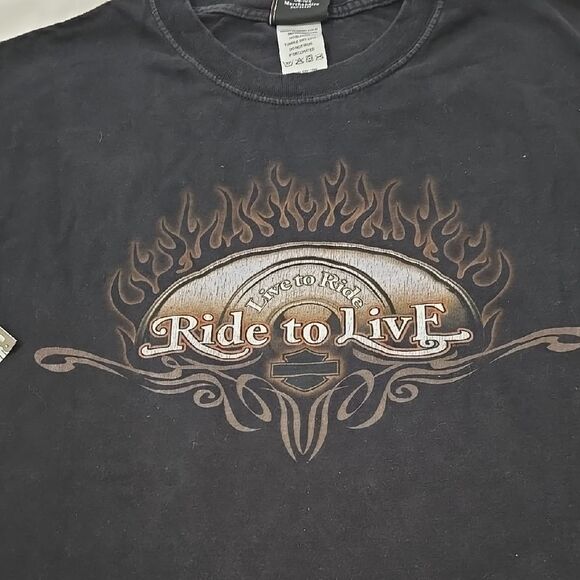 Harley-Davidson Black Graphic T-Shirt vintage size large - Picture 5 of 8
